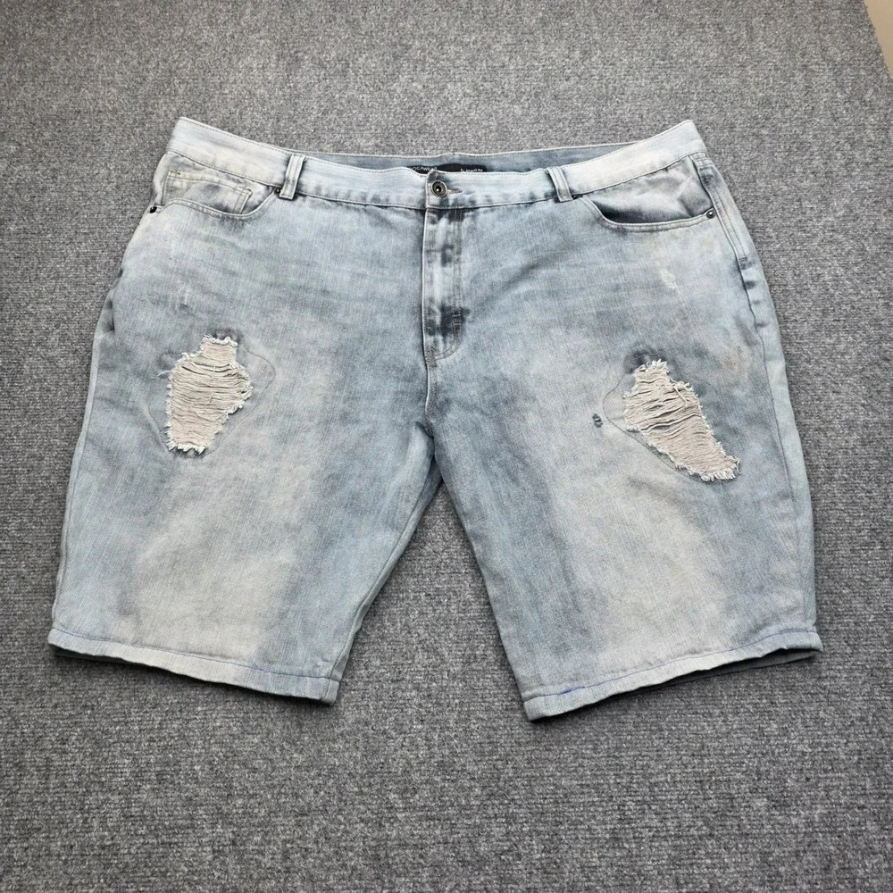 Rocawear Mens Size‎ 50 Classic Fit Denim Shorts Light Wash Distressed Jorts Y2K